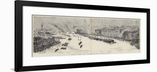 View from the Tower Bridge, London, Looking West-null-Framed Giclee Print