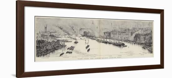 View from the Tower Bridge, London, Looking West-null-Framed Giclee Print