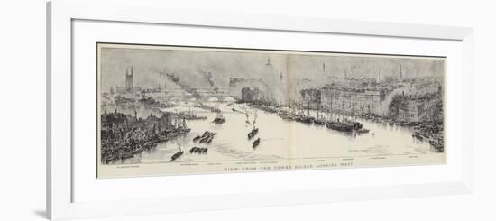 View from the Tower Bridge, London, Looking West-null-Framed Giclee Print