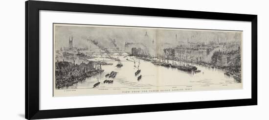 View from the Tower Bridge, London, Looking West-null-Framed Giclee Print