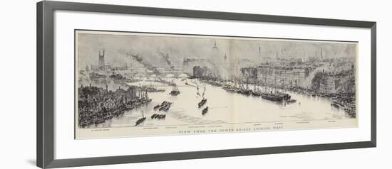 View from the Tower Bridge, London, Looking West-null-Framed Giclee Print