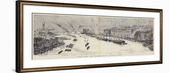 View from the Tower Bridge, London, Looking West-null-Framed Giclee Print