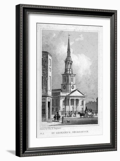 View from the West of St Leonard's Church, Shoreditch, London, C1827-null-Framed Giclee Print
