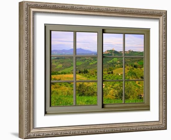 View from the Window at Castiglione D'Orcia-Anna Siena-Framed Giclee Print