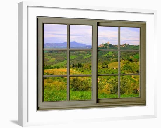 View from the Window at Castiglione D'Orcia-Anna Siena-Framed Giclee Print