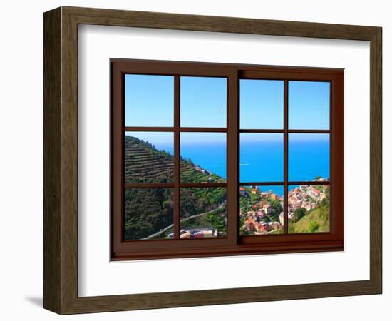 View from the Window at Cinque Terre-Anna Siena-Framed Giclee Print