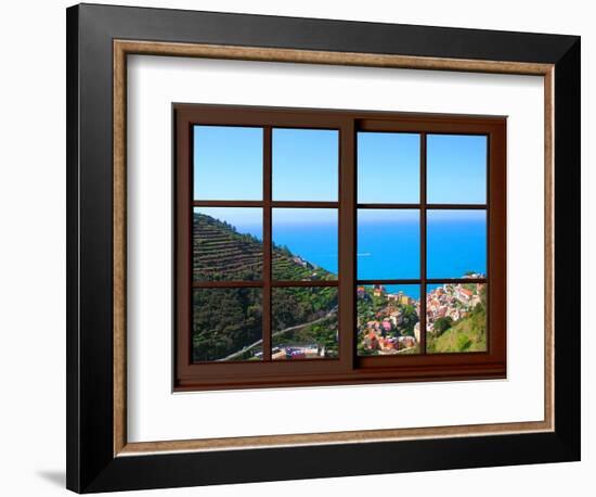 View from the Window at Cinque Terre-Anna Siena-Framed Giclee Print