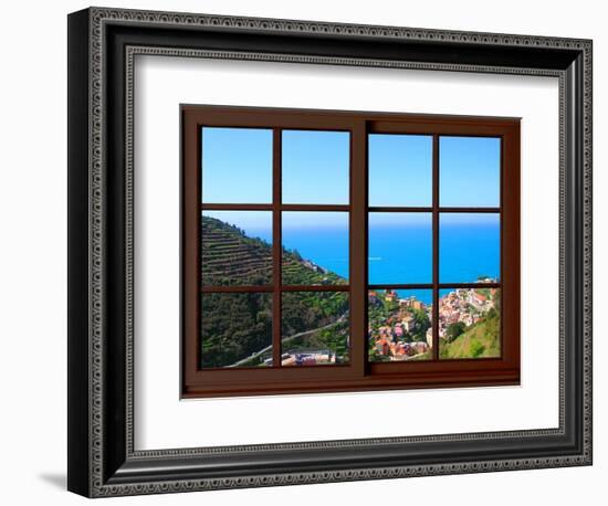 View from the Window at Cinque Terre-Anna Siena-Framed Giclee Print