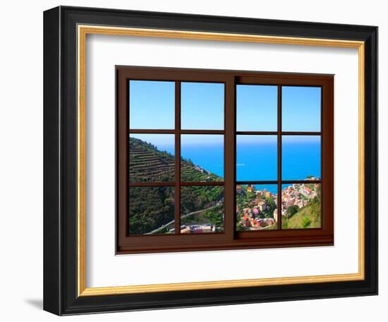 View from the Window at Cinque Terre-Anna Siena-Framed Giclee Print