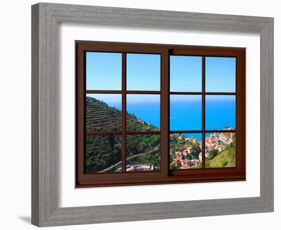 View from the Window at Cinque Terre-Anna Siena-Framed Giclee Print