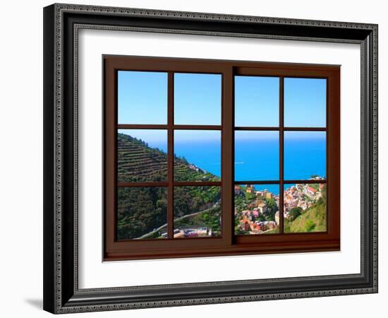 View from the Window at Cinque Terre-Anna Siena-Framed Giclee Print