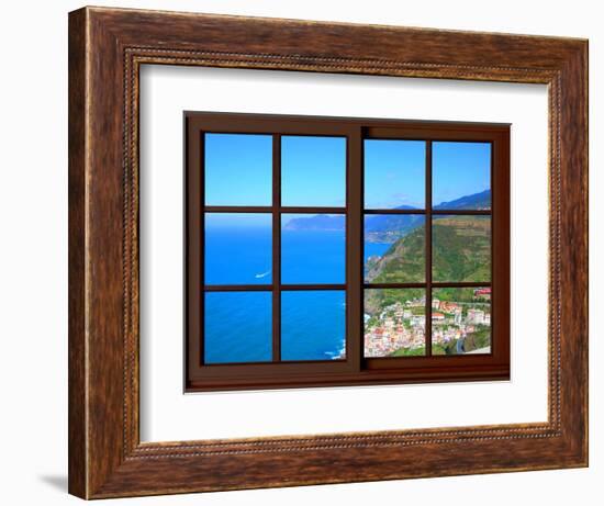 View from the Window at Cinque Terre-Anna Siena-Framed Giclee Print
