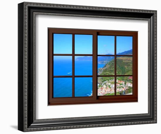 View from the Window at Cinque Terre-Anna Siena-Framed Giclee Print