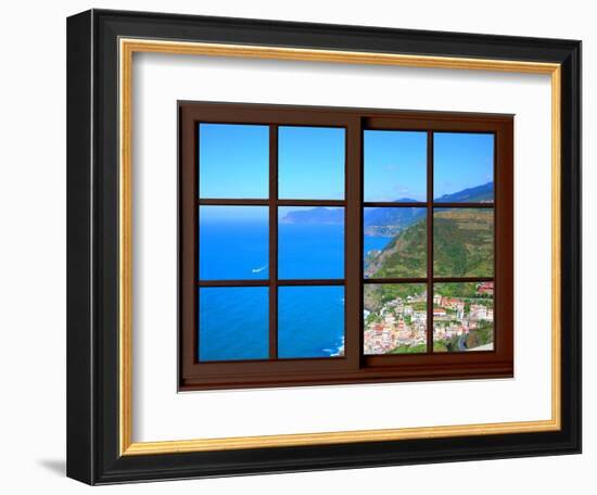 View from the Window at Cinque Terre-Anna Siena-Framed Giclee Print