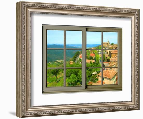 View from the Window at Montalcino, Tuscany-Anna Siena-Framed Giclee Print