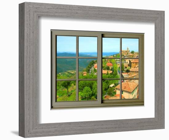 View from the Window at Montalcino, Tuscany-Anna Siena-Framed Giclee Print