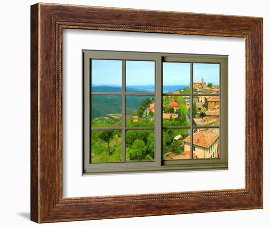 View from the Window at Montalcino, Tuscany-Anna Siena-Framed Giclee Print