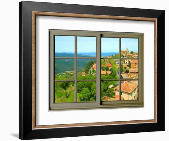 View from the Window at Montalcino, Tuscany-Anna Siena-Framed Giclee Print