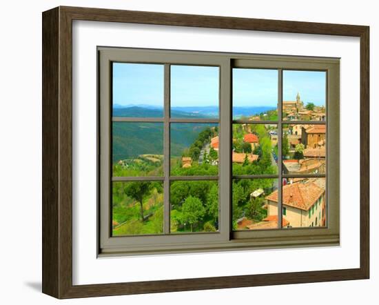 View from the Window at Montalcino, Tuscany-Anna Siena-Framed Giclee Print