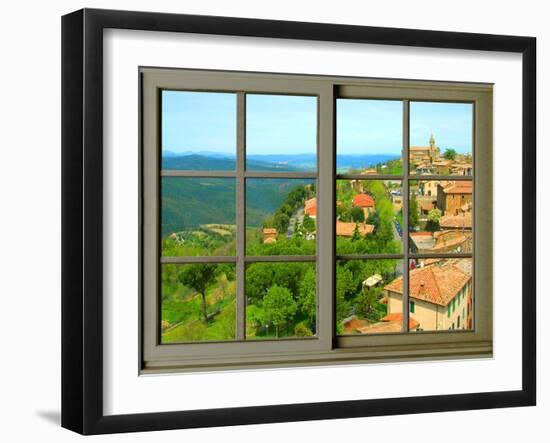 View from the Window at Montalcino, Tuscany-Anna Siena-Framed Giclee Print