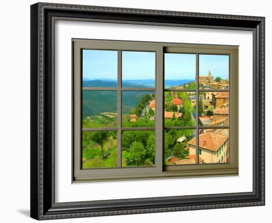 View from the Window at Montalcino, Tuscany-Anna Siena-Framed Giclee Print