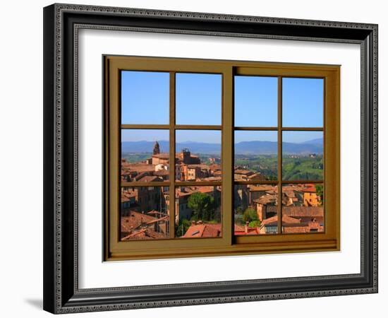 View from the Window at Montalcino, Tuscany-Anna Siena-Framed Giclee Print