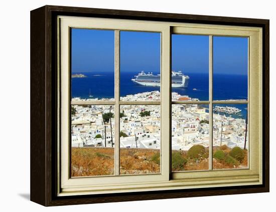 View from the Window at Mykonos Island 1-Anna Siena-Framed Premier Image Canvas