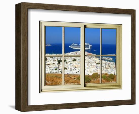 View from the Window at Mykonos Island 1-Anna Siena-Framed Giclee Print