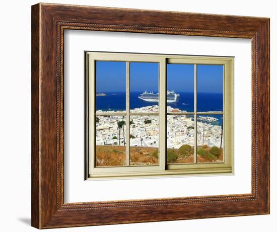 View from the Window at Mykonos Island 1-Anna Siena-Framed Giclee Print