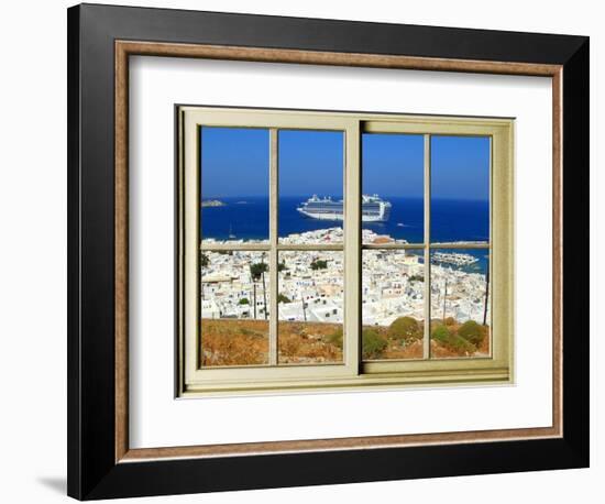 View from the Window at Mykonos Island 1-Anna Siena-Framed Giclee Print