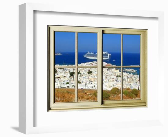 View from the Window at Mykonos Island 1-Anna Siena-Framed Giclee Print