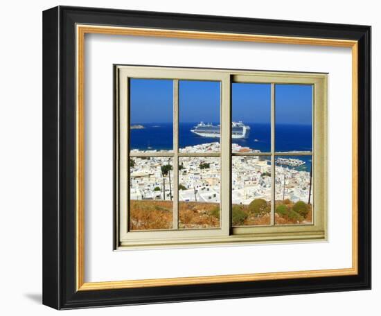 View from the Window at Mykonos Island 1-Anna Siena-Framed Giclee Print