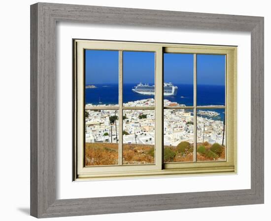 View from the Window at Mykonos Island 1-Anna Siena-Framed Giclee Print