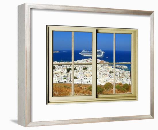 View from the Window at Mykonos Island 1-Anna Siena-Framed Giclee Print