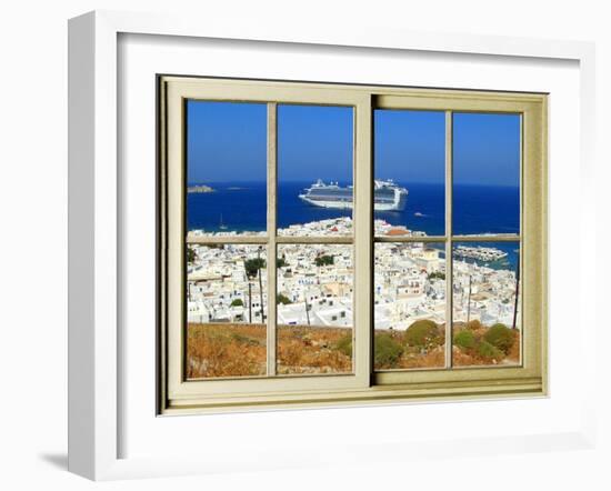 View from the Window at Mykonos Island 1-Anna Siena-Framed Giclee Print