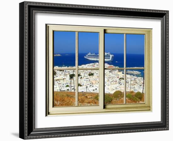 View from the Window at Mykonos Island 1-Anna Siena-Framed Giclee Print