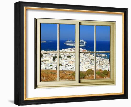 View from the Window at Mykonos Island 1-Anna Siena-Framed Giclee Print