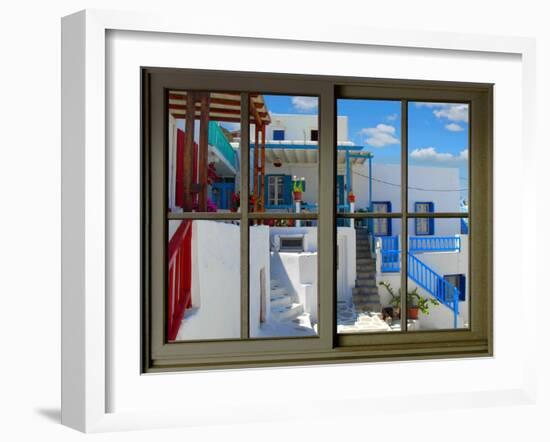 View from the Window at Mykonos Island 3-Anna Siena-Framed Giclee Print