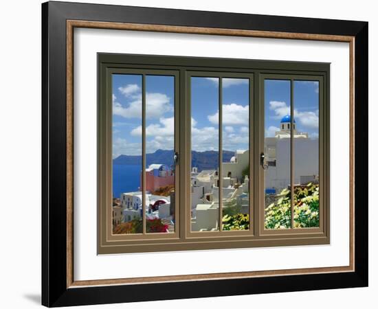 View from the Window at Mykonos Island 4-Anna Siena-Framed Giclee Print