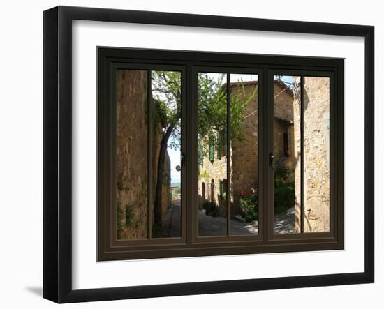 View from the Window at Pienza, Tuscany-Anna Siena-Framed Giclee Print