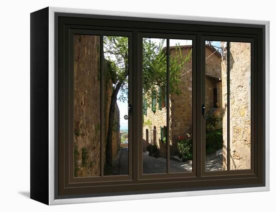 View from the Window at Pienza, Tuscany-Anna Siena-Framed Premier Image Canvas