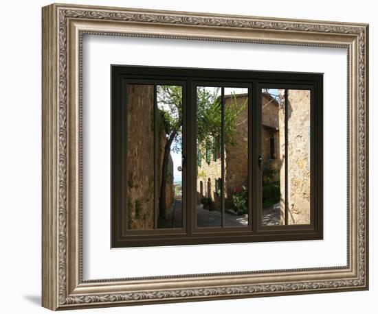 View from the Window at Pienza, Tuscany-Anna Siena-Framed Giclee Print