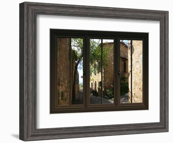 View from the Window at Pienza, Tuscany-Anna Siena-Framed Giclee Print