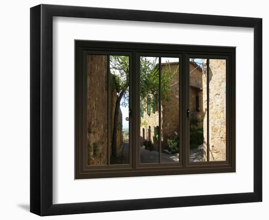 View from the Window at Pienza, Tuscany-Anna Siena-Framed Giclee Print