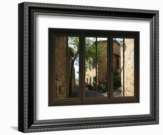 View from the Window at Pienza, Tuscany-Anna Siena-Framed Giclee Print