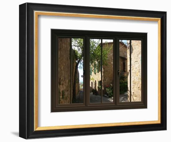 View from the Window at Pienza, Tuscany-Anna Siena-Framed Giclee Print