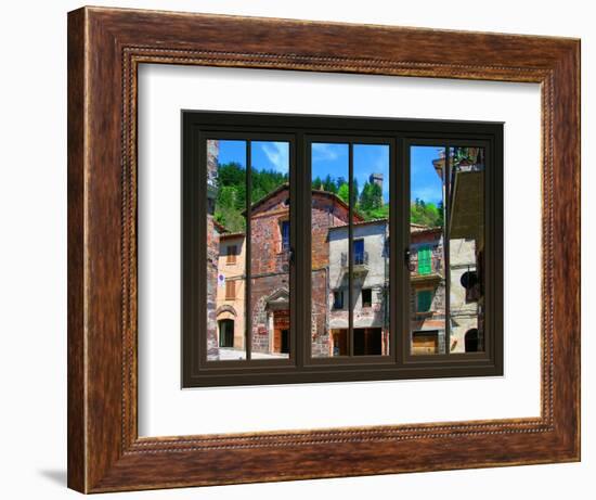 View from the Window at Radicofani, Tuscany-Anna Siena-Framed Giclee Print