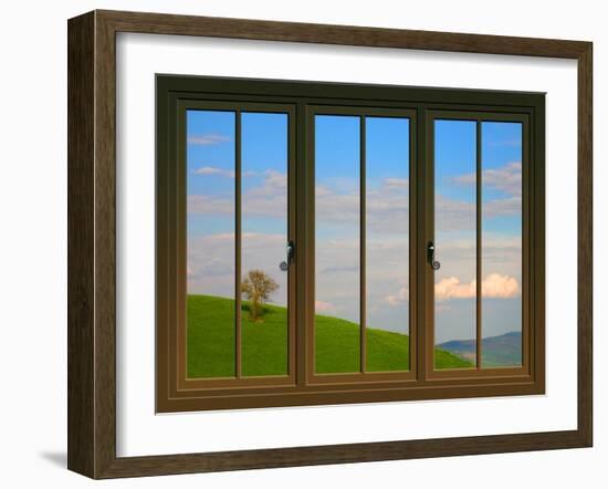 View from the Window at San Gimignano, Tuscany-Anna Siena-Framed Giclee Print