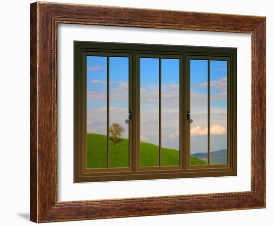 View from the Window at San Gimignano, Tuscany-Anna Siena-Framed Giclee Print