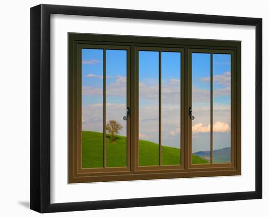 View from the Window at San Gimignano, Tuscany-Anna Siena-Framed Giclee Print